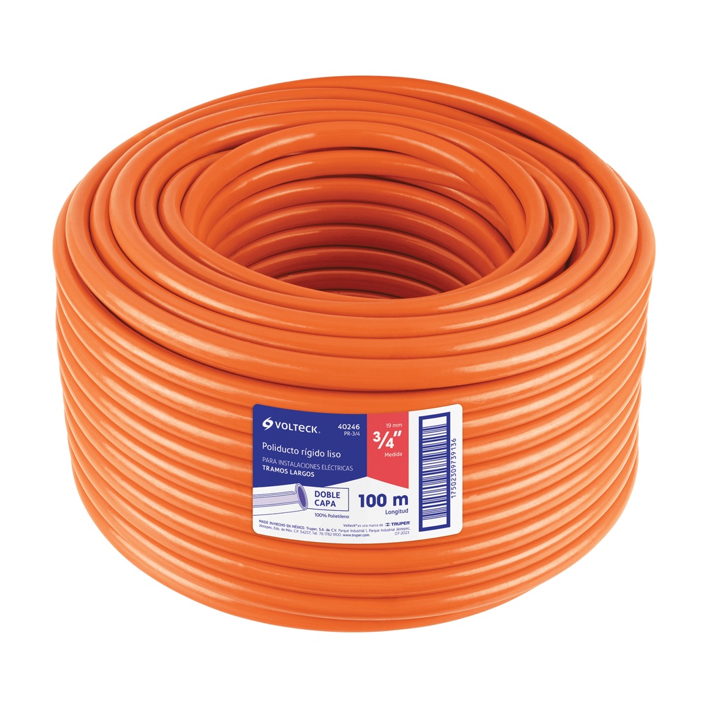 PR-3/4 | Metro de poliducto 3/4' rígido, rollo con 100 metros