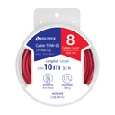 CAB-8R-10 | Carrete con 10 m de cable THHW-LS 8 AWG rojo, Volteck