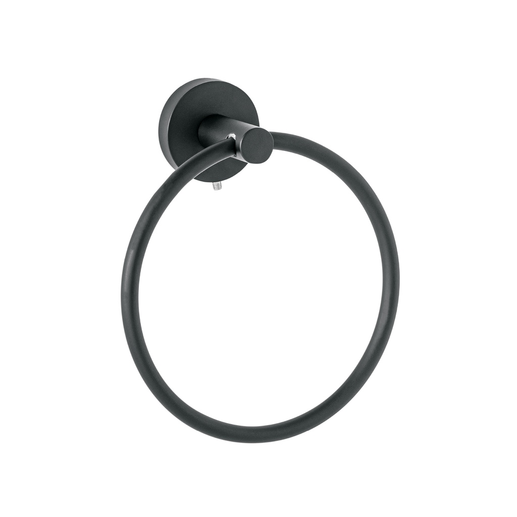 TBA-77M | Toallero argolla metálico acabado negro, Foset Túbig