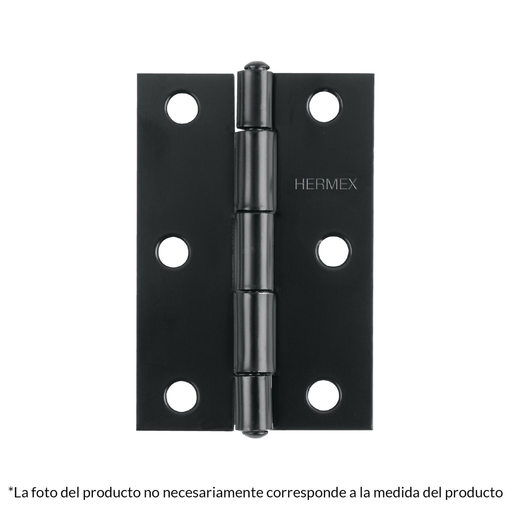 BC-256P | Bisagra cuadrada 2 1/2' acero negro, cabeza plana, Hermex
