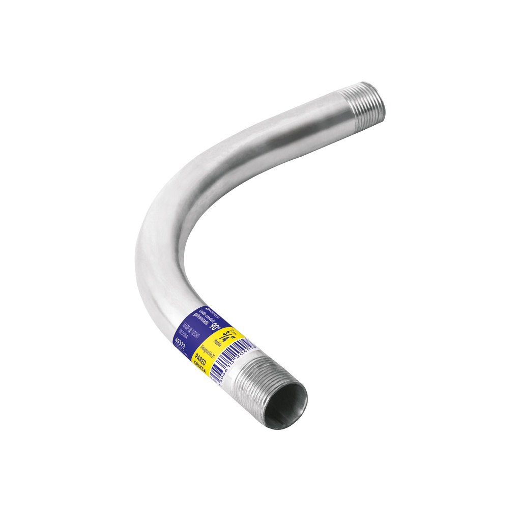 CODCO-3/4A | Codo Conduit 90° de 3/4' galv. pared gruesa, et. Amarilla