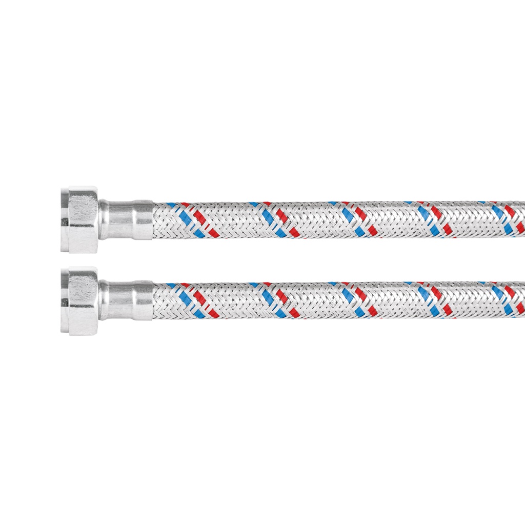 FFR-100P | Manguera lavabo/fregadero, aluminio, 1/2'x1/2',100cm, Basic