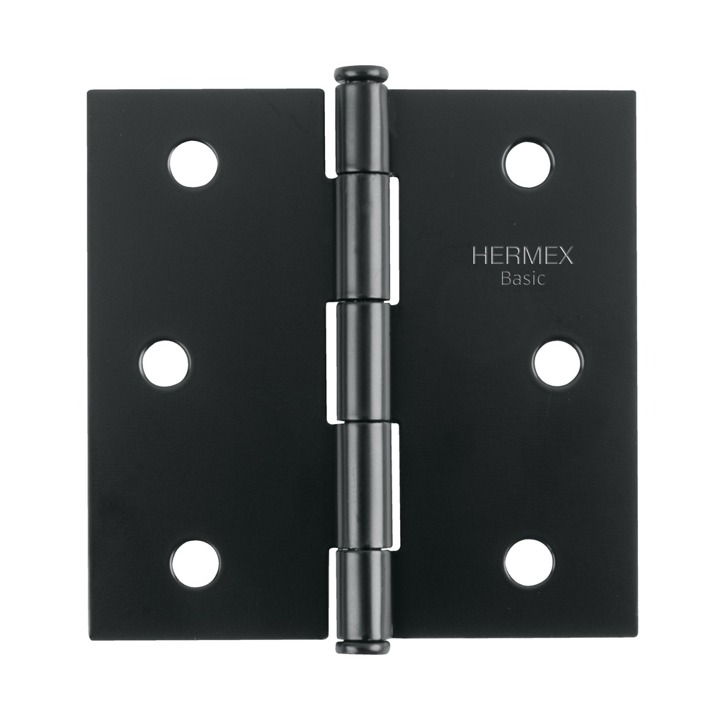 BC-306PP | Bisagra cuadrada 3', negro mate, cabeza plana, Basic