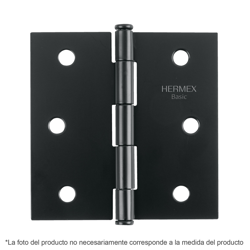 BC-406PP | Bisagra cuadrada 4', negro mate, cabeza plana, Basic
