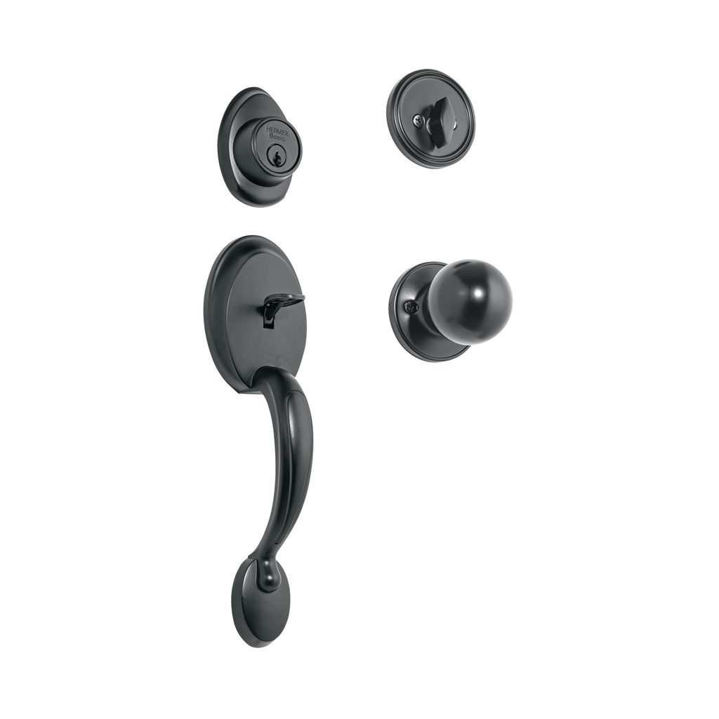 CEP-61PJP | Jaladera, perilla y cerrojo llave-mariposa, negro, Basic