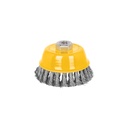 CT-610P | Carda copa 4' alambre trenzado fino, eje 5/8'-11, Pretul