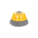 CO-510P | Carda copa 4' alambre ondulado fino, eje 5/8'-11, Pretul