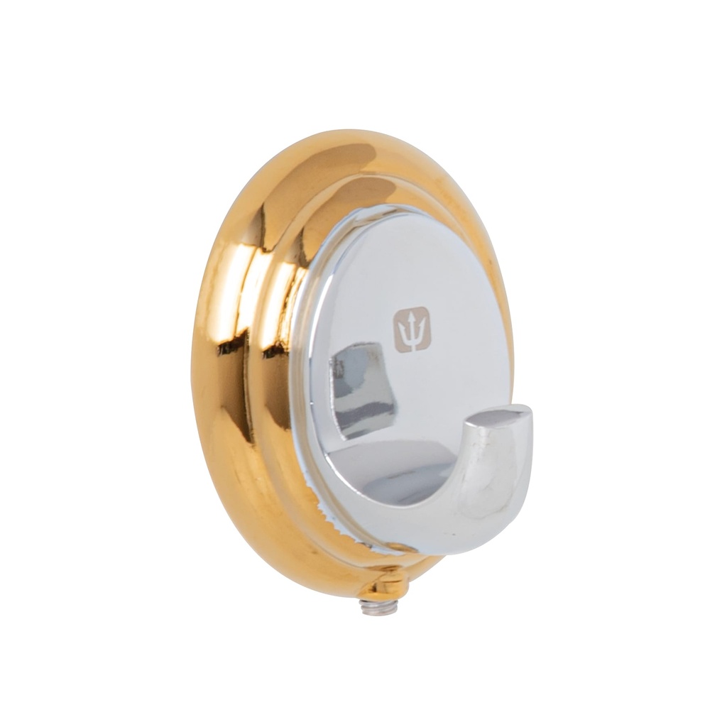 AQA-83G | Gancho sencillo metálico acabado cromo-oro, Foset Aqua