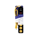 MUL-660N | Multicontacto 14 AWG, 6 entradas sup. de picos 600 J, negro
