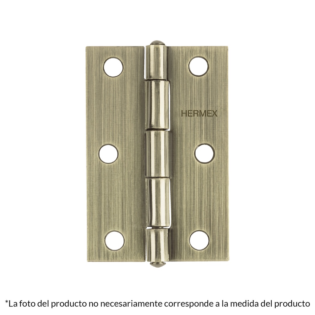 BR-102 | Bisagra rectangular 1' latón antiguo, Hermex