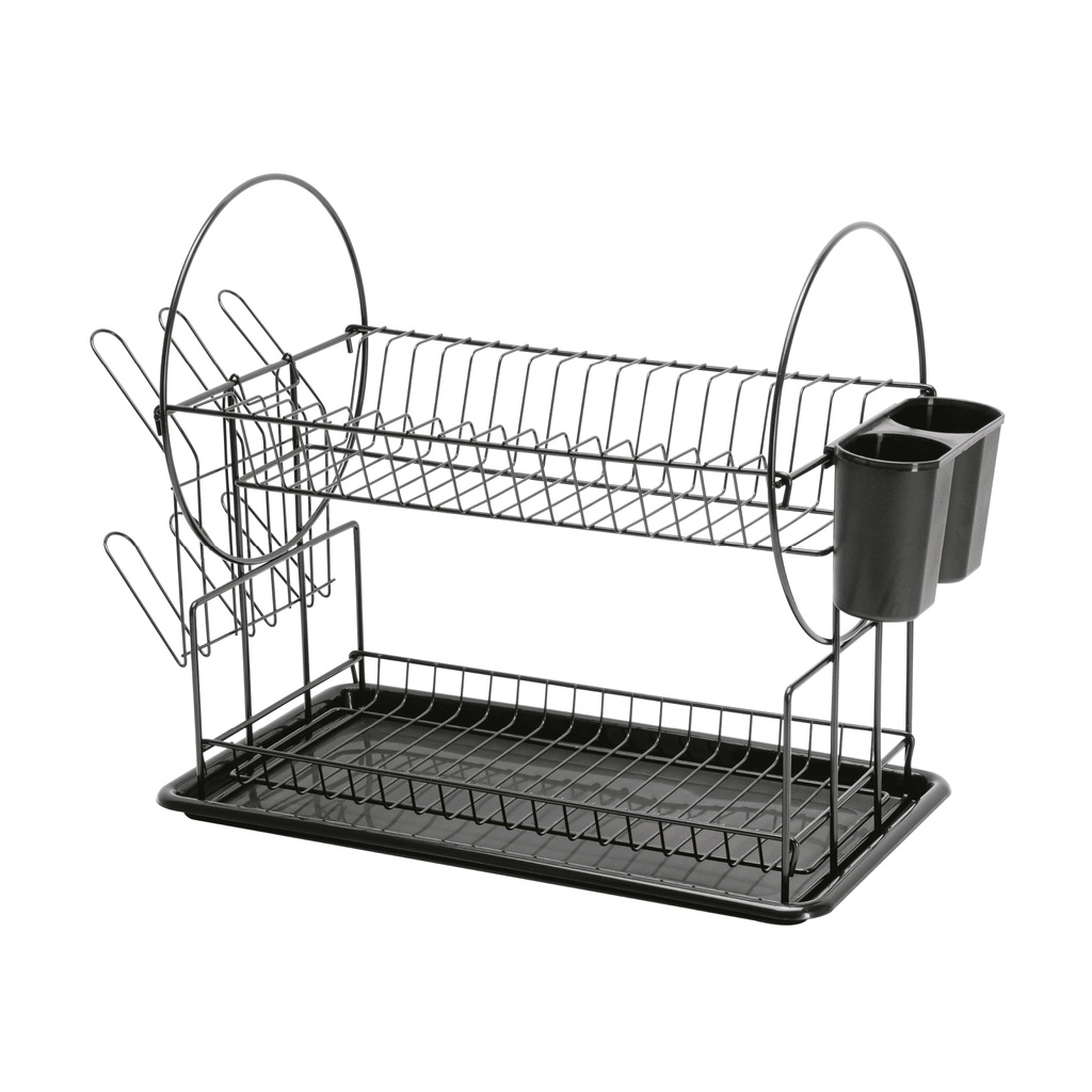 ETR-3 | Escurridor negro de acero con 2 niveles para trastes