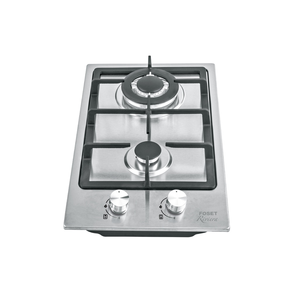 PAE-302GA | Parrilla gas empotrable 30cm, 2 quem, acero inox, Riviera