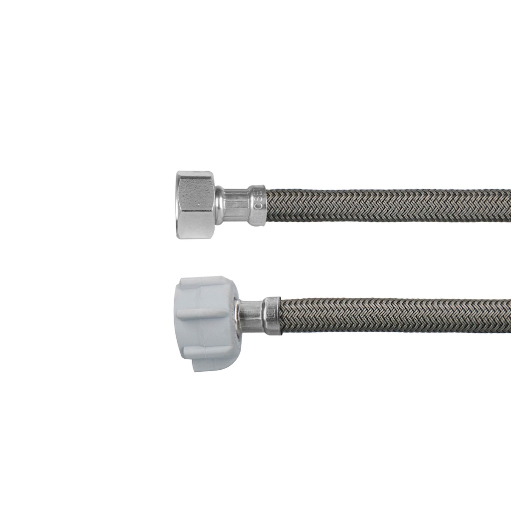 FWC-P60V | Manguera p/WC, vinilo gris, 1/2'x7/8', 60cm, plástico/latón