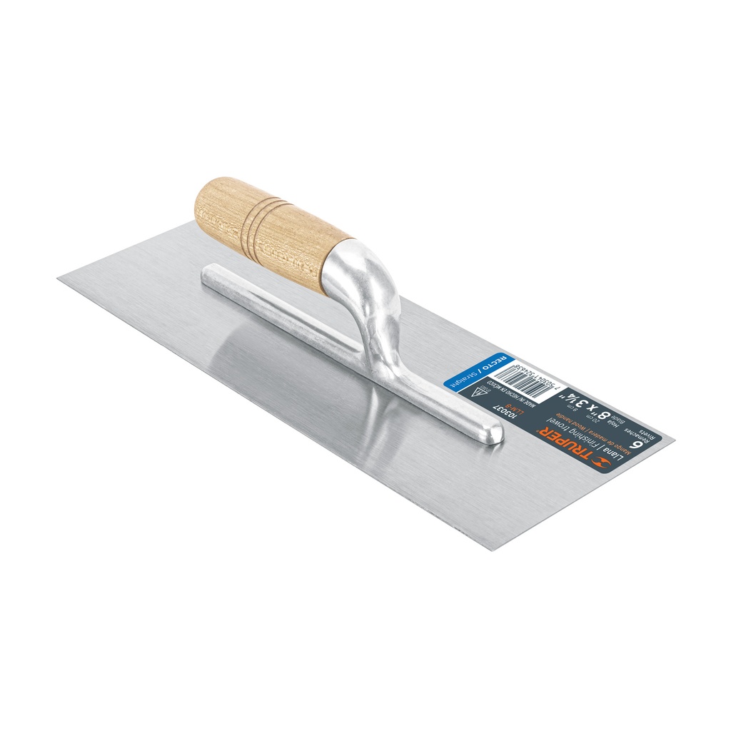 LLM-8 | Llana mini canto recto 8', 6 remaches, mgo de madera, Truper