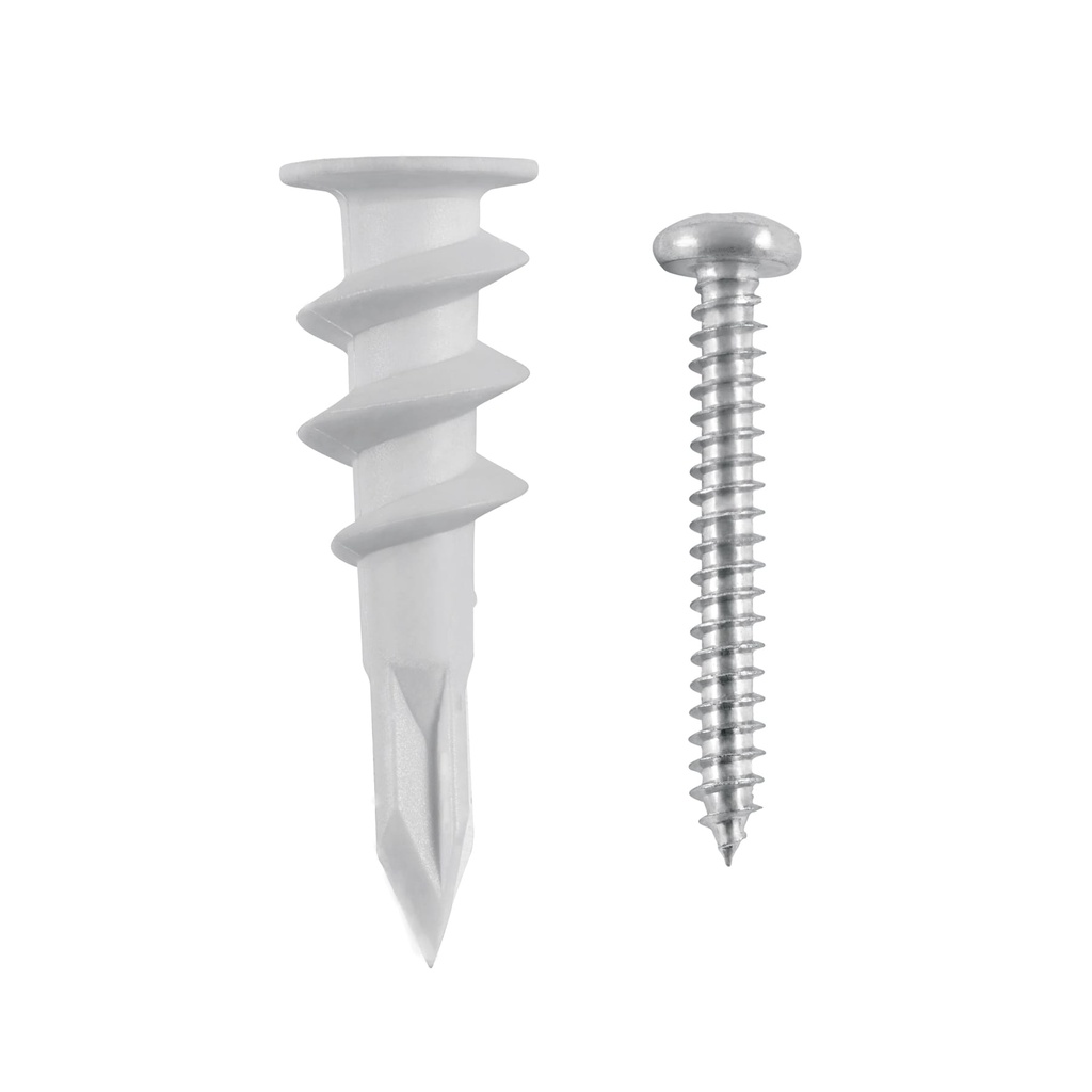 TQ-1/2TJ | Kit 20 taquetes plásticos 1/2', p/panel de yeso con pijas #8