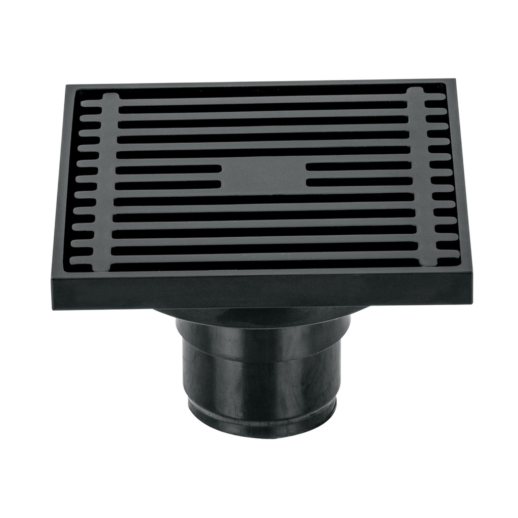 RS-801M | Resumidero cuadrado 4'x 4', latón, negro, Foset Riviera