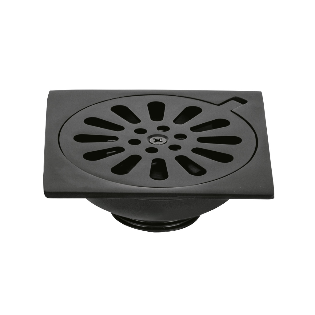 RS-604M | Resumidero cuadrado 4'x 4', latón, negro, Foset Aqua