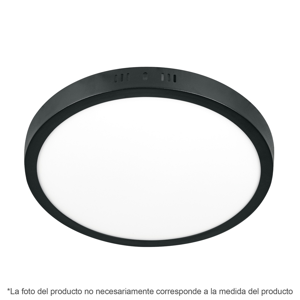 PLA-225L | Luminario de LED 12 W redondo tipo plafón luz de día, negro