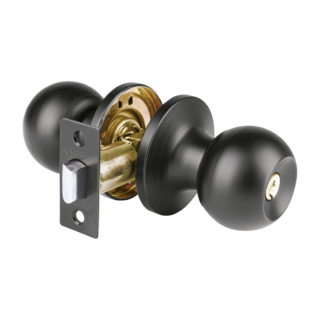 BALT-NE-BPB | Cerradura esfera tubular, baño, negro, blíster, Basic