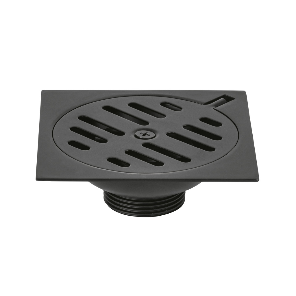 RS-601M | Resumidero cuadrado 4'x4', metálico, negro, Foset Basic