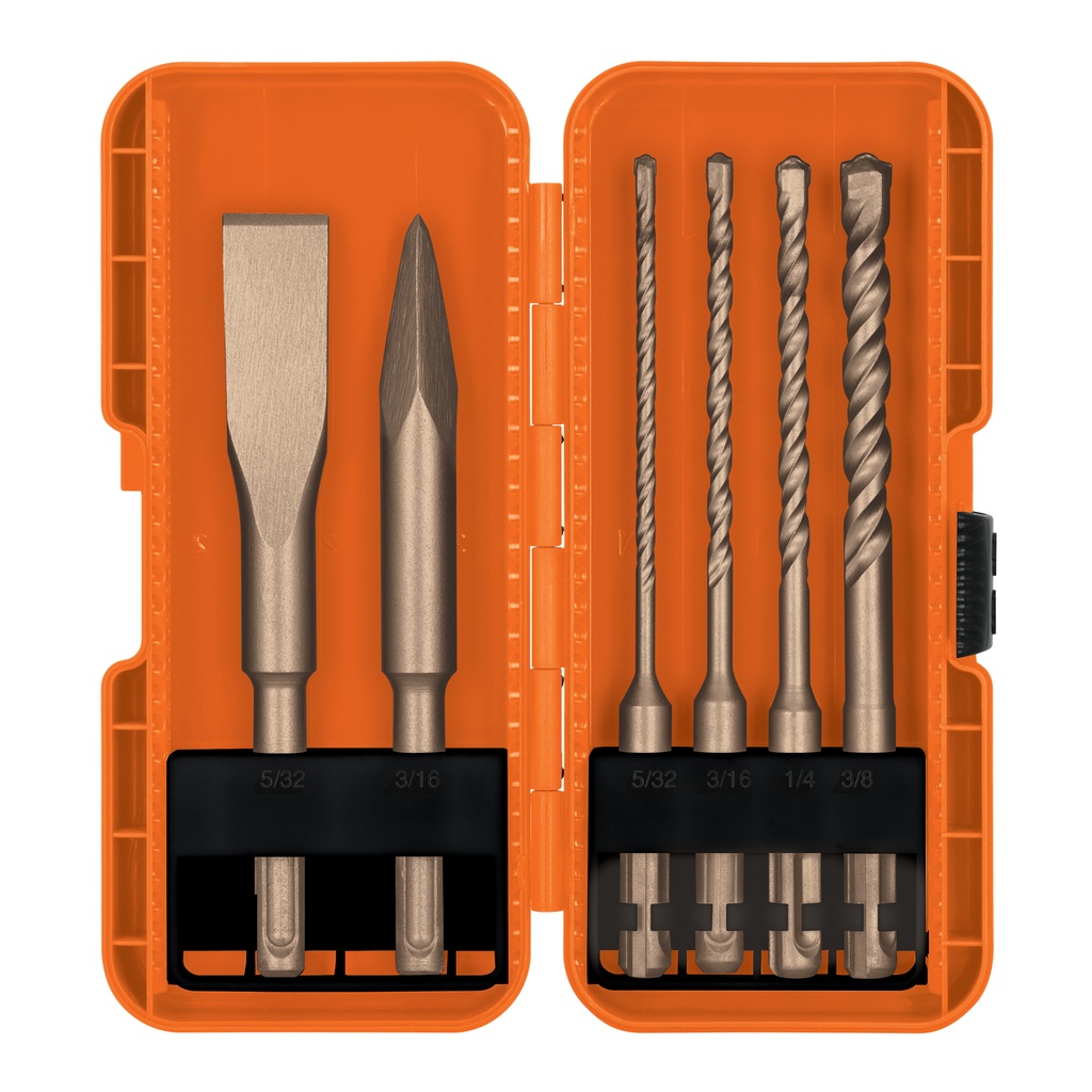 JSDS-6 | Juego de 6 brocas y cinceles SDS plus en estuche, Truper