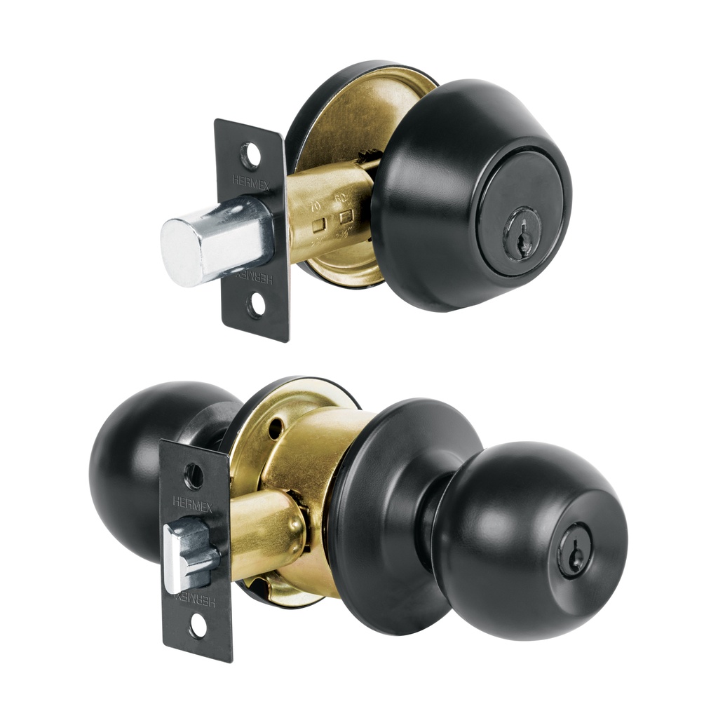 CMB-62P | Combo cerraduras, llave-llave, Negro, Hemex Basic