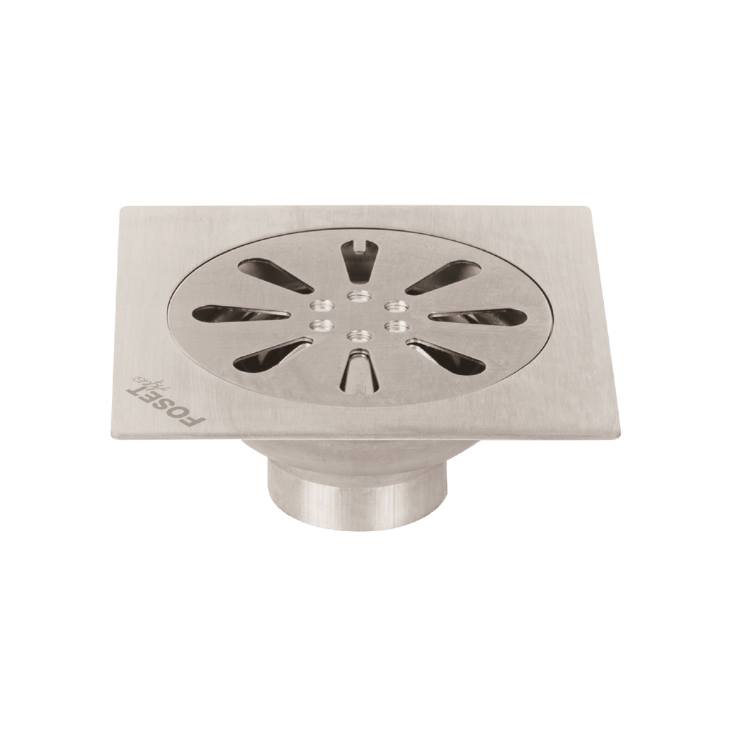 RS-605 | Resumidero cuadrado 4'x 4', acero inoxidable, gota, Aqua