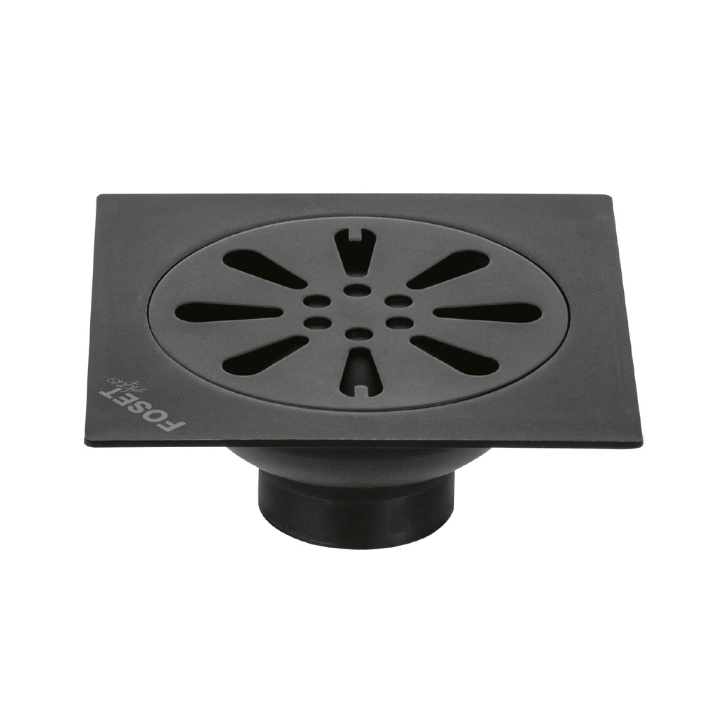 RS-605M | Resumidero cuadrado 4'x 4', acero inoxidable, negro, gota