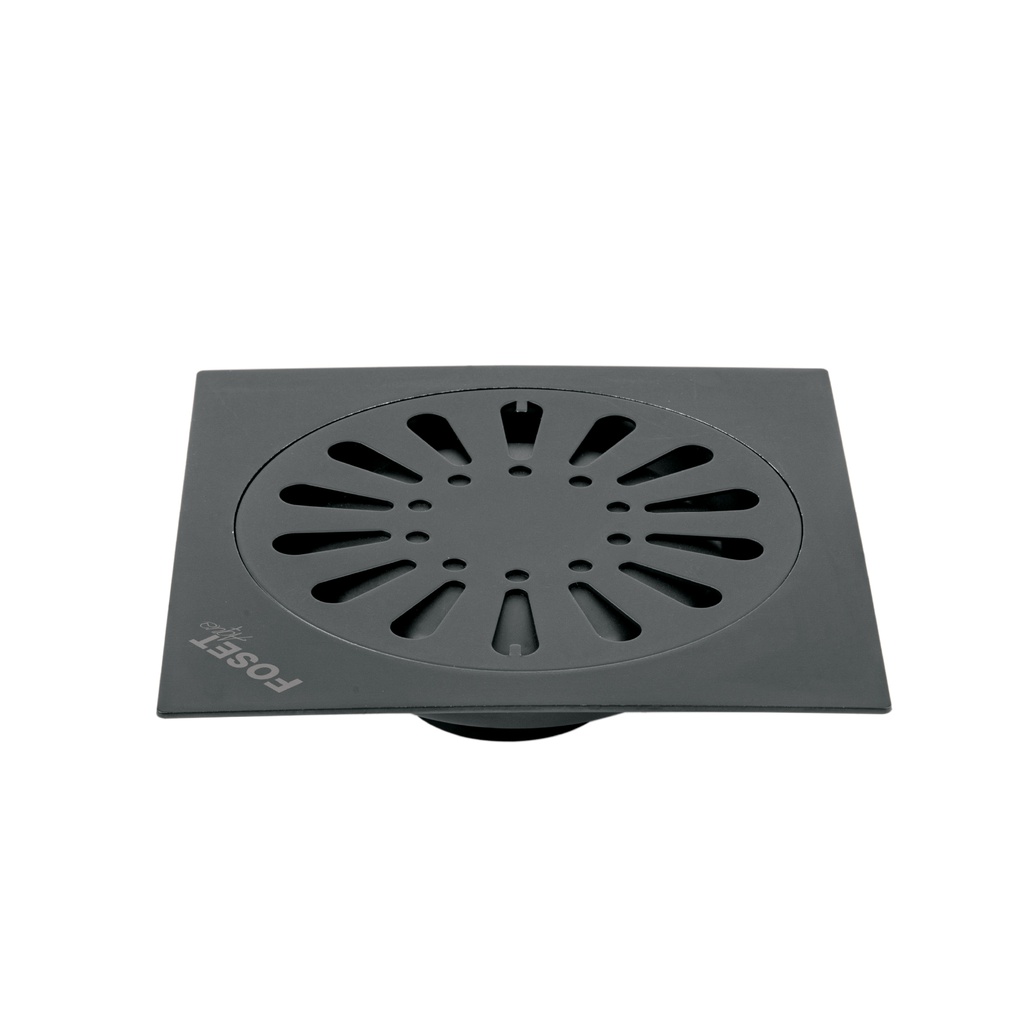 RS-607M | Resumidero cuadrado 6'x 6', acero inoxidable, negro, gota