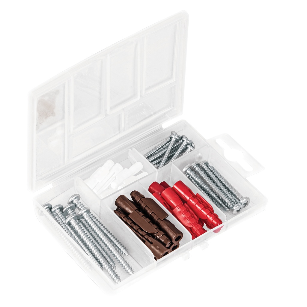 TQ-26J | Estuche 26 taquetes 3/16', 1/4', 5/16', c/pijas #6, #8, #10