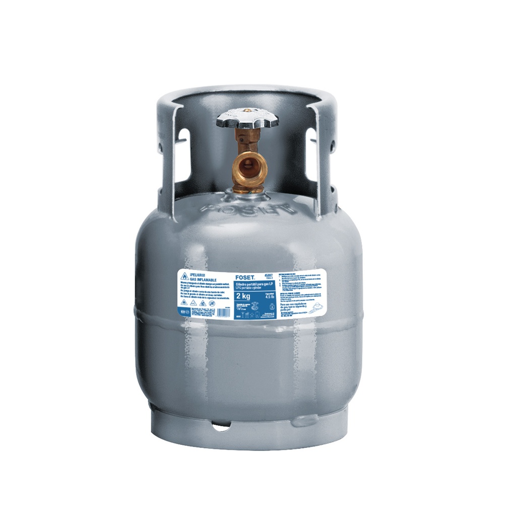 CILG-2 | Cilindro portátil para gas LP, 2kg (4.5lb) Foset