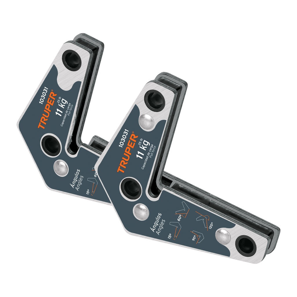 ESM-32 | 2 Escuadras magnéticas esquineras 3', capacidad 11 kg, Trupe