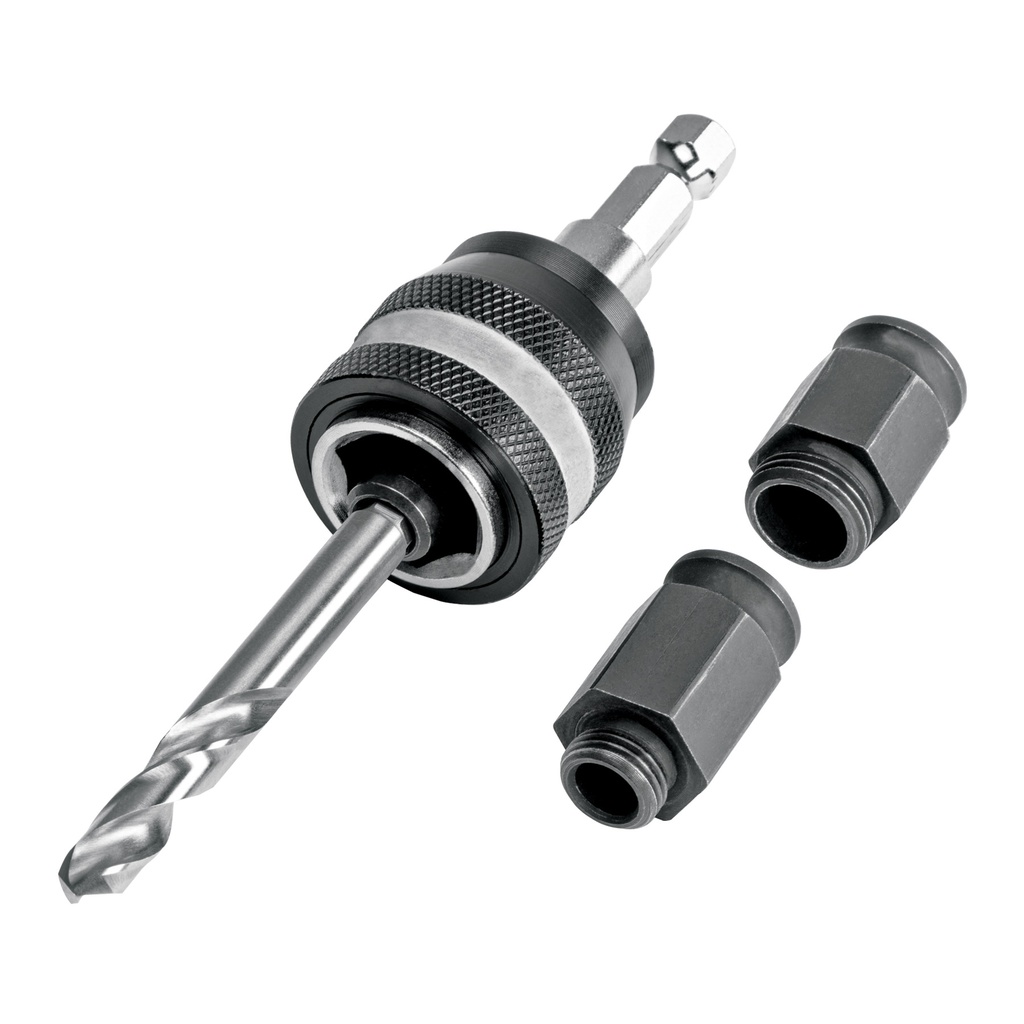 MAND-CR | Mandril de cambio rápido con adaptadores y broca, Truper