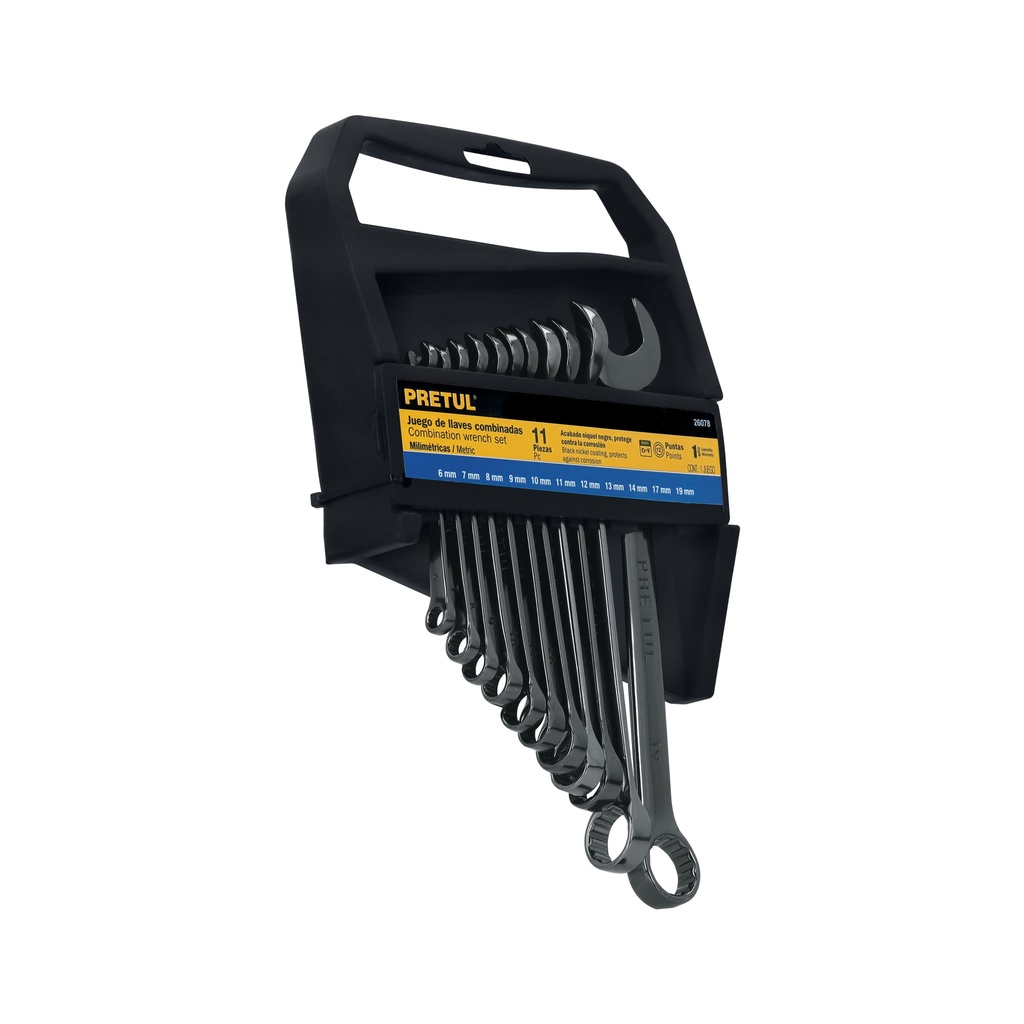 J-2011MG | Juego de 11 llaves combinadas mm, acabado gun metal, Pretul