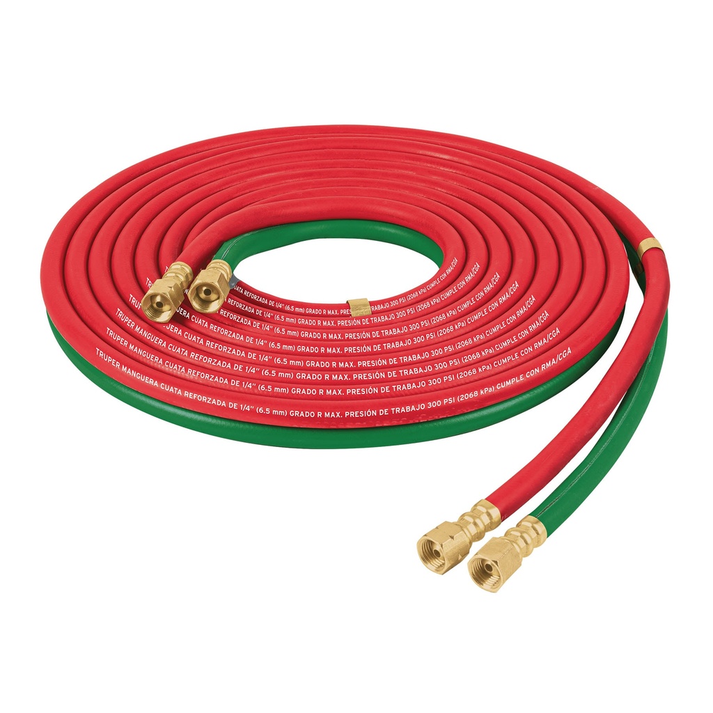 M-CORSOL-T | Manguera cuata reforzada de 6 m para oxiacetileno, Truper