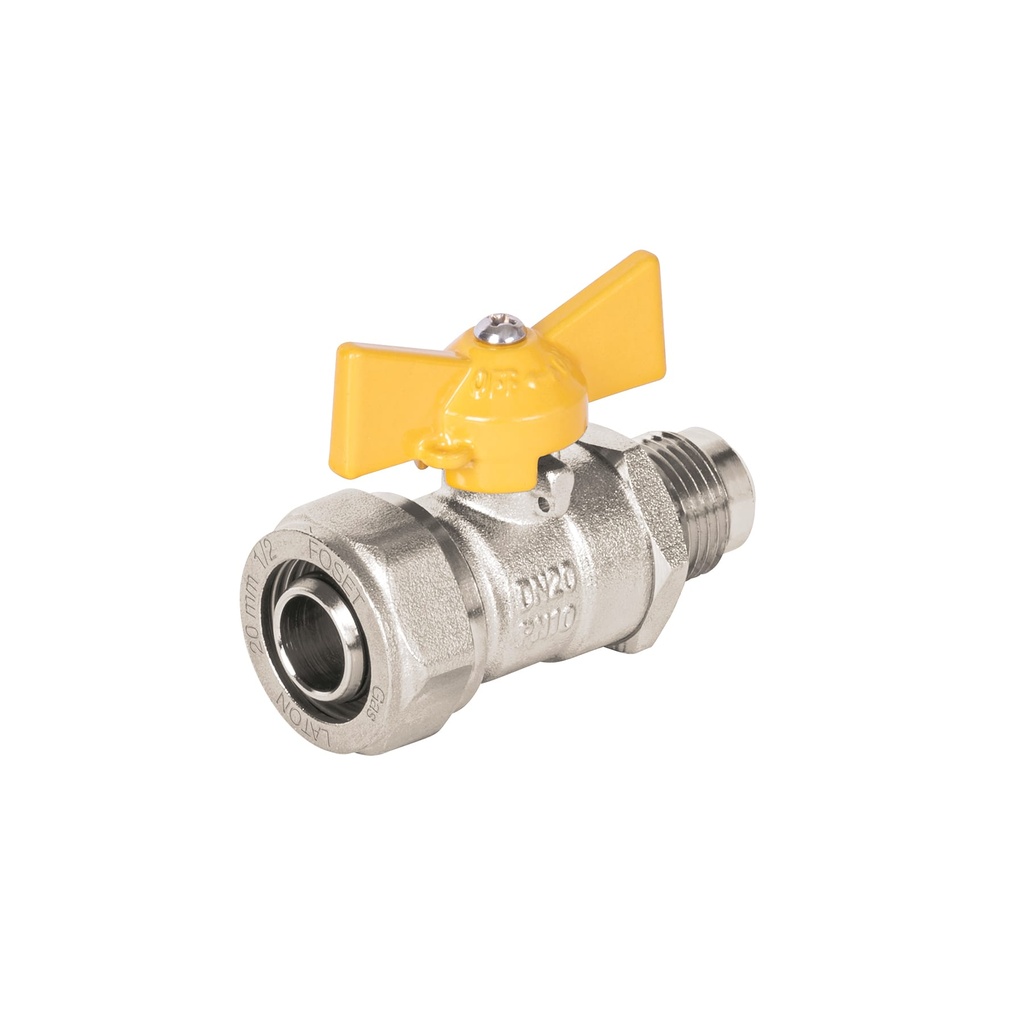 PPG-12VF | Válvula esfera para PE-AL-PE, 1/2'a flare 3/8', Foset