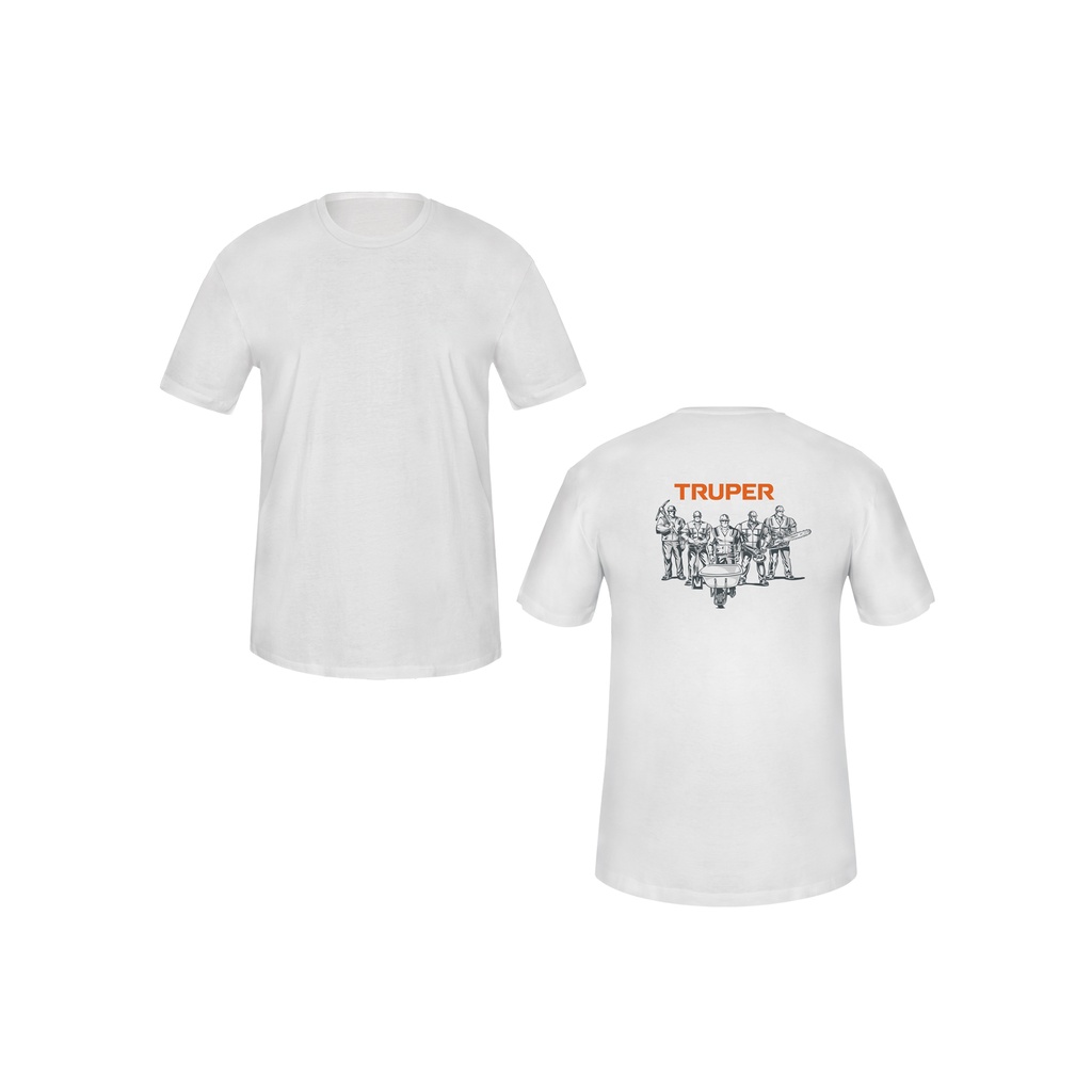CAM-BLA-36 | Playera cuello redondo para hombre, blanca, CH, Truper