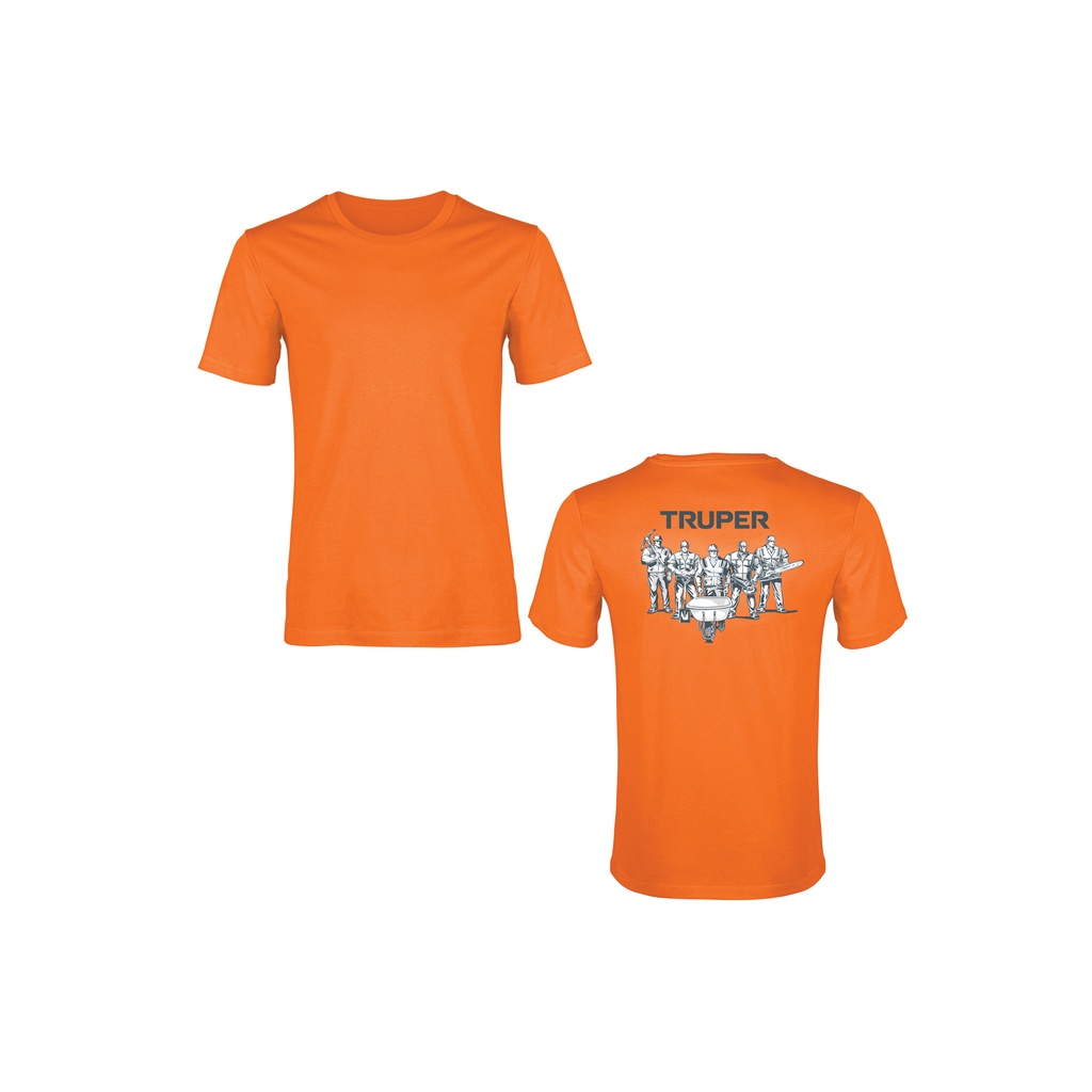 CAM-NAR-36 | Playera cuello redondo para hombre, naranja, CH, Truper