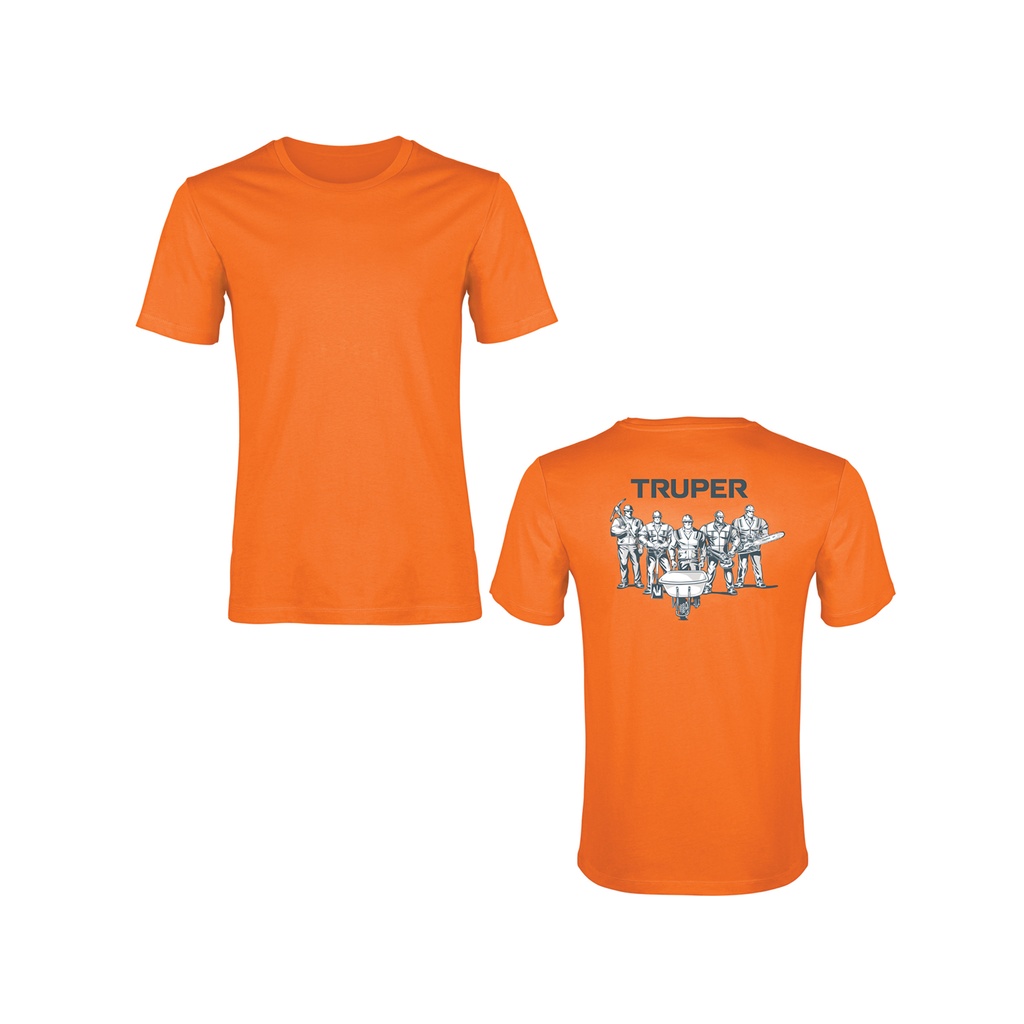 CAM-NAR-38 | Playera cuello redondo para hombre, naranja, M, Truper