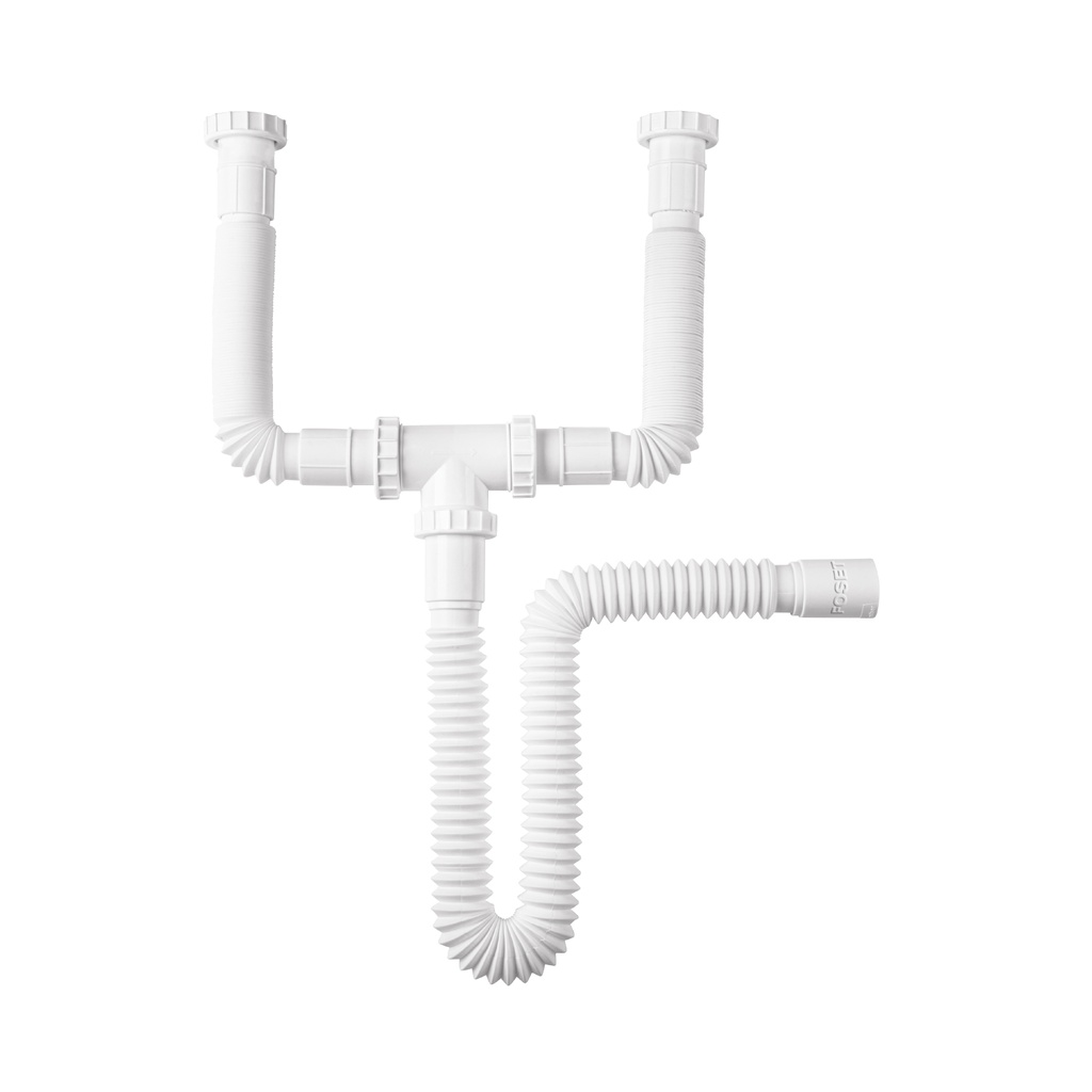 CED-12 | Céspol flexible doble para fregadero, polipropileno, 1-1/2'