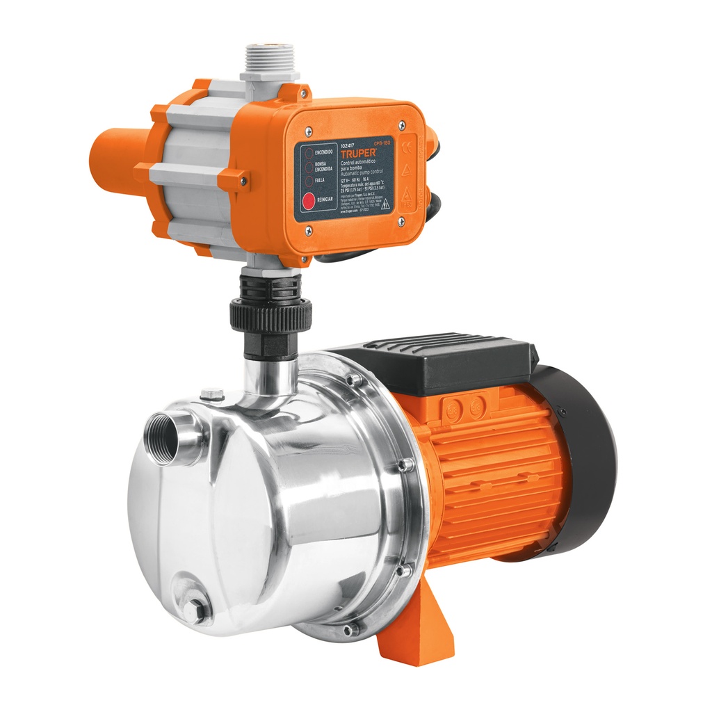 PRE-1I | Bomba presurizadora jet acero 1 HP con control, Truper