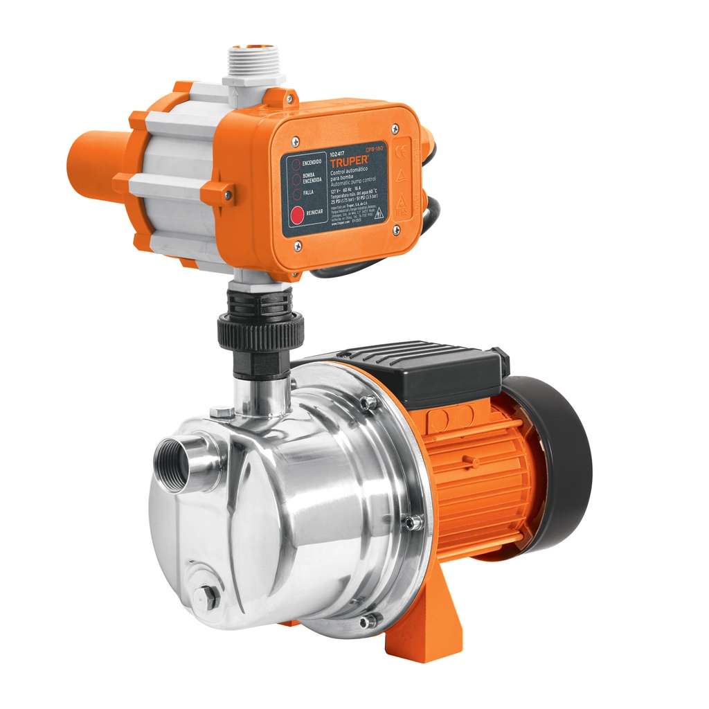 PRE-1/2I | Bomba presurizadora jet acero 1/2 HP con control, Truper