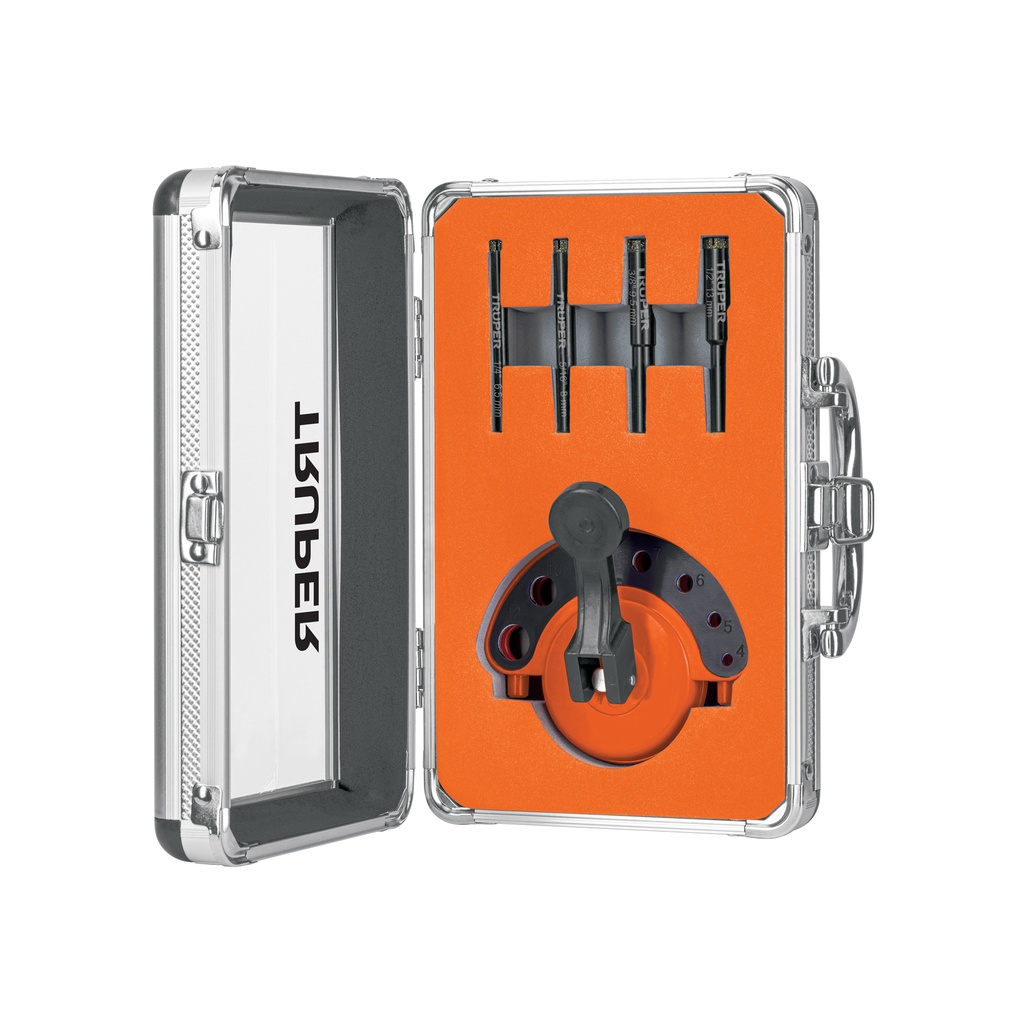 JBD-4 | Juego de 4 brocas diamantadas con guía, TRUPER