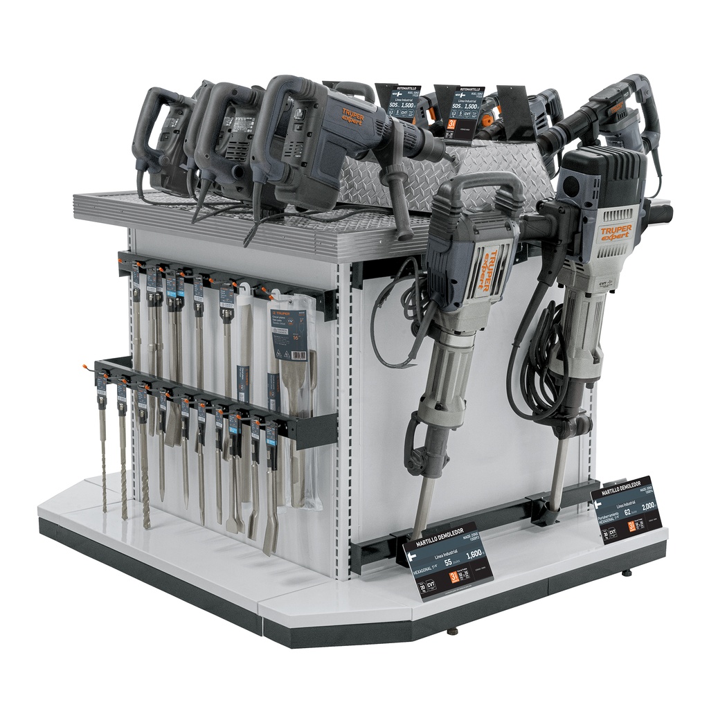 R-MAQ-DE | Mueble exhibidor con herramientas de demolición