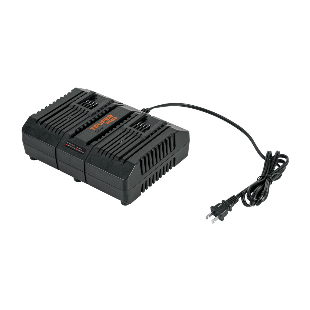 CARD-20A | Cargador dual de baterías de ion litio 20V, TRUPER PRO