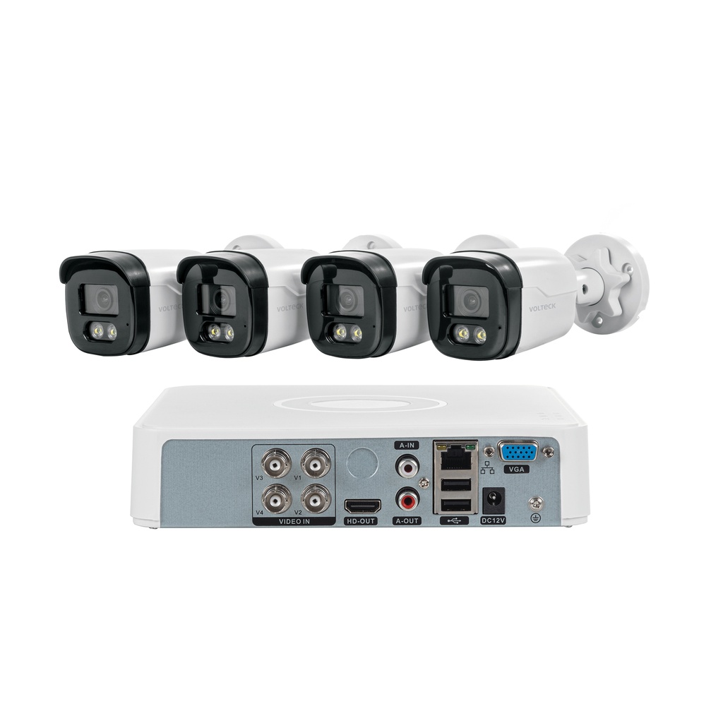 CTV-KIT-4A | Kit video vigilancia, 4 canales, 4 cámaras, 5MP, Disco 1TB