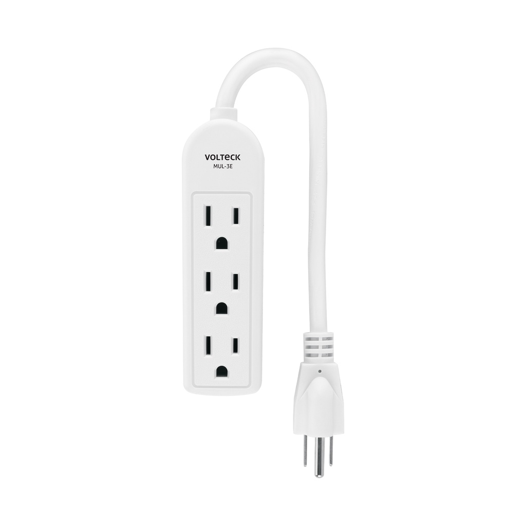 MUL-3E | Multicontacto doméstico 3 entradas, VOLTECK
