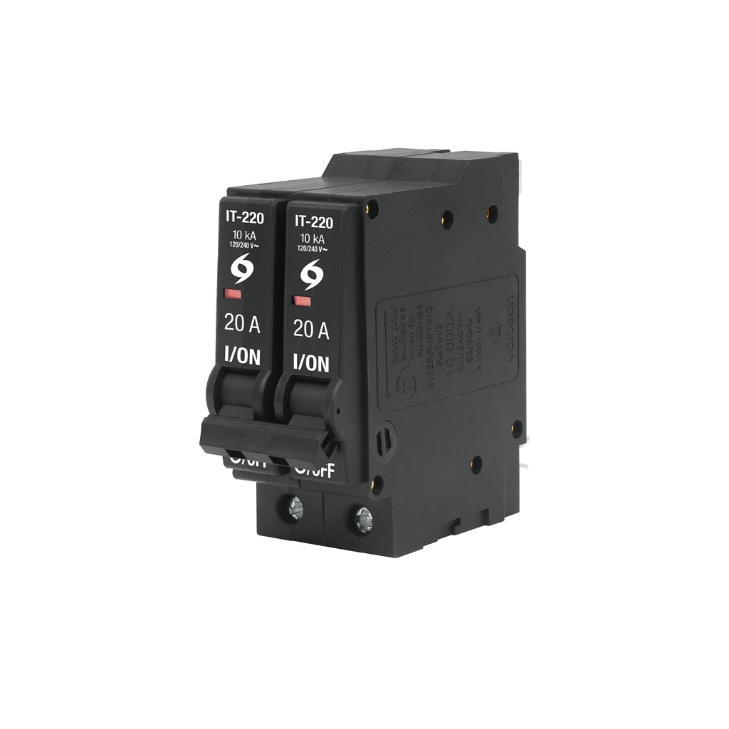 IT-220G | Interruptor de 2 polos 20A, enchufable, a granel, VOLTECK