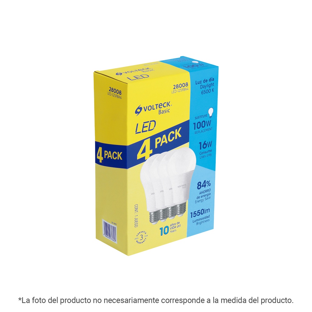 LED-40GFBX4 | Pack de 4 lámparas LED G45 5 W (equiv. 35 W), luz de día