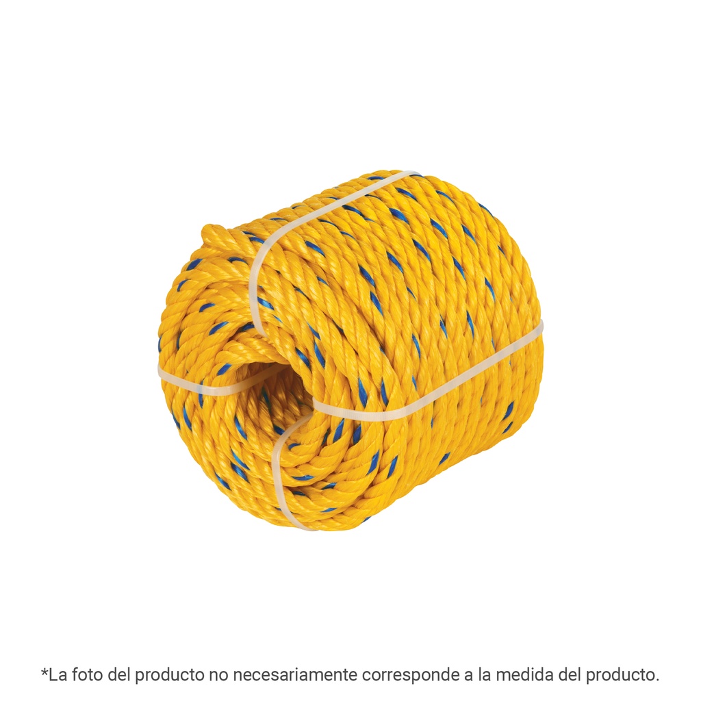 CUE-191K | Kilo de cuerda amarilla de polipropileno 19mm, rollo 1kg